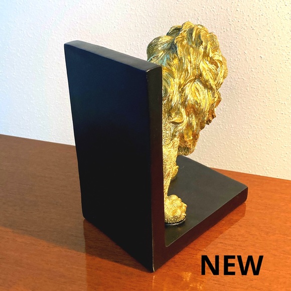 Golden Lion Sculpture Bookends LEO Astrology - Picture 5 of 5